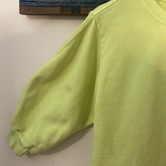 Agolde Yellow Green Thora 3/4 Balloon Sleeve Sweatshirt Size Medium - Picture 10 of 16